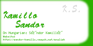 kamillo sandor business card